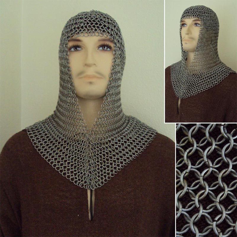 High Tensile V-Face Coif - Butted Chainmail