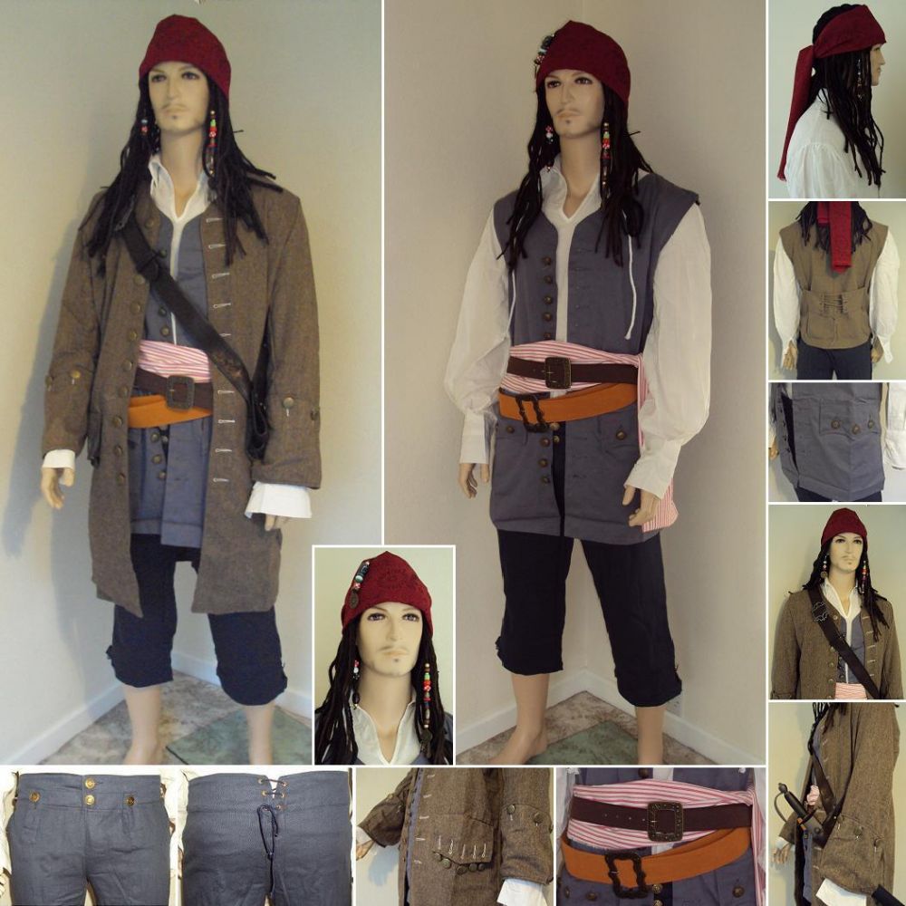 Capt Jack Sparrows Full Costume Set 3379