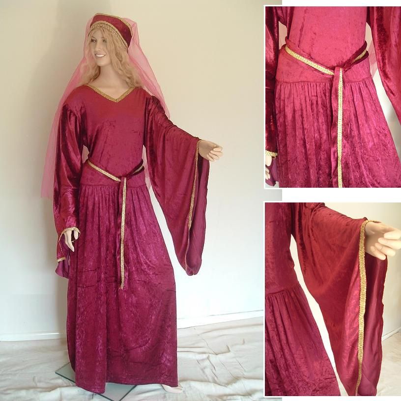 Medieval Crushed Velvet Look Dress