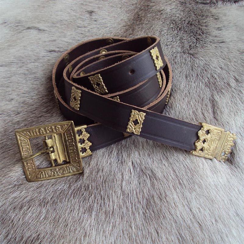 Leather Viking Belt With Quatrefoils